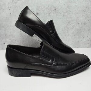 NEW Monte Rosso Lucca Black Leather Slip-On Loafers Mens Size 8M Made in Italy